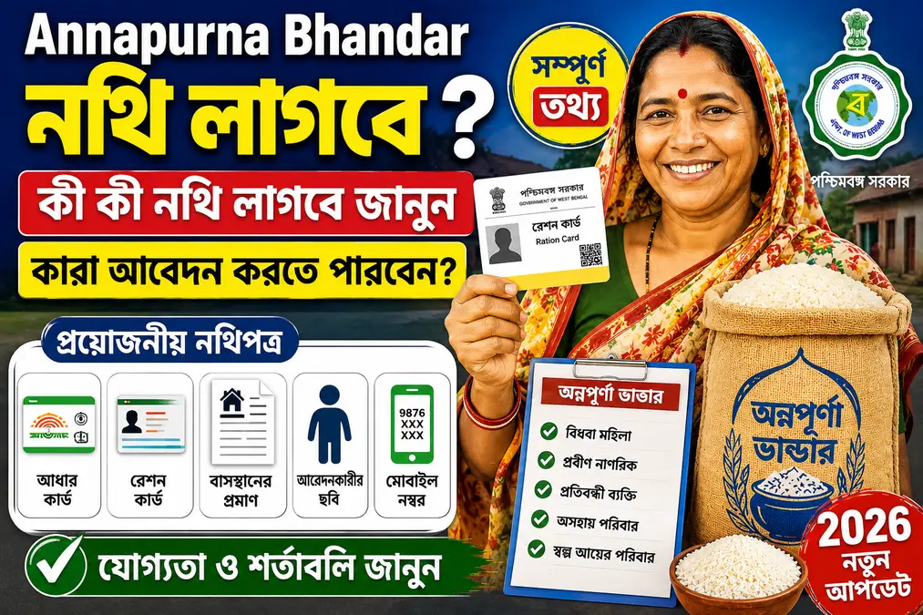 Annapurna Bhandar Documents Required West Bengal - কী কী নথি লাগবে, কারা আবেদন করতে পারবেন জানুন বিস্তারিত